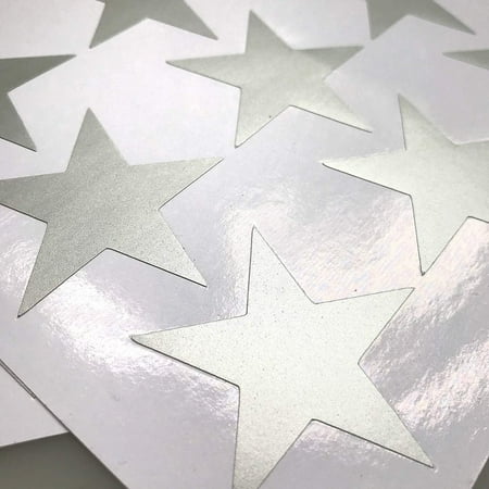 Silver Stars Wall Decals Stickers 134 Silver Stars Painted Walls Metallic Vinyl Polka Wall Decor Sticker for Baby Kids Nursery Bedroom Removable Home Decoration Easy to Peel Stick